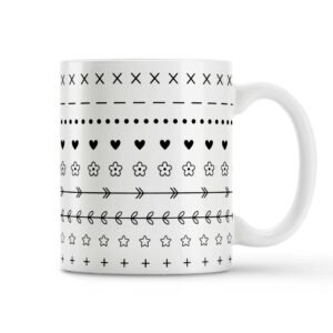 Cute Aesthetic Border Pattern Ceramic Mug