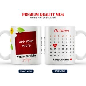 Personalized Birthday Calendar Mug with Custom Photo | Mithraa Stores