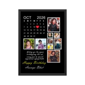 Personalized Birthday Calendar Photo Frame | Custom Photo Gift | Mithraa Stores
